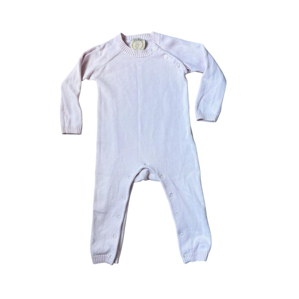 The Beaufort Bonnet Company Pink Cotton Knit Romper One Piece 18/24M
